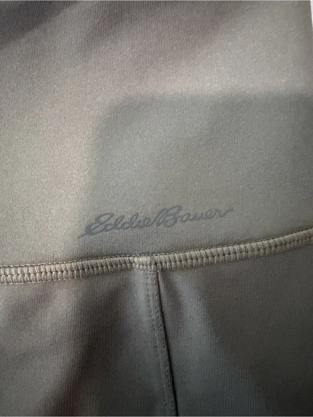 Eddie Bauer Stretch Capri Leggings Gray Elastic Waist Pockets Women's M